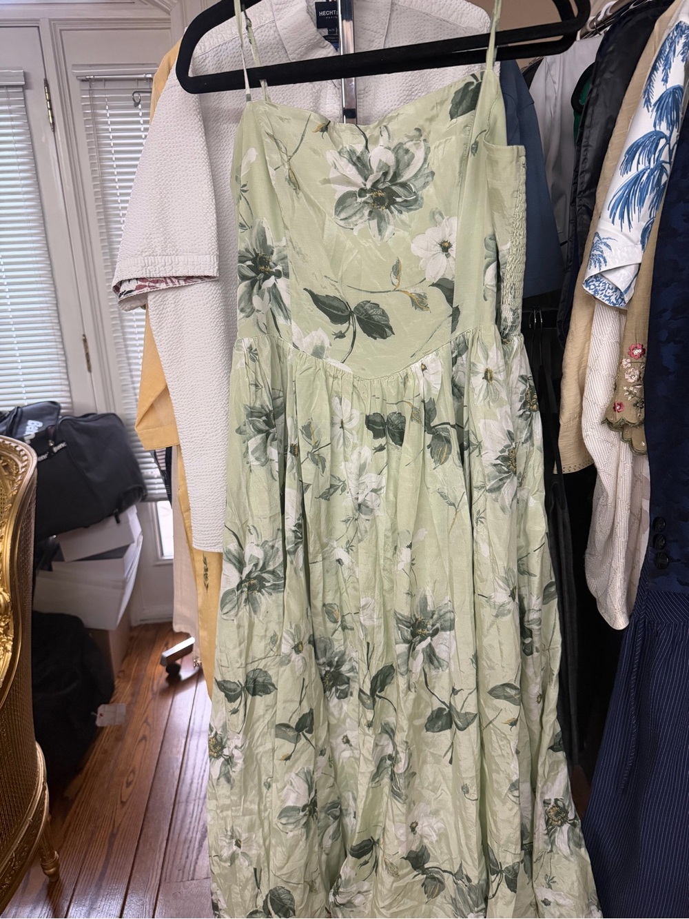 Abercrombie & Fitch Light Green Floral Maxi Dress